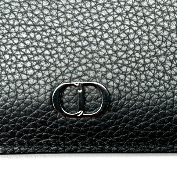 ❤️ CHRISTIAN DIOR UNISEX BLACK SMALL LEATHER WALLET CREDIT CARD CASE ITALY - Picture 3 of 9